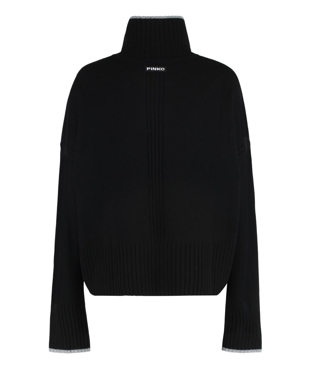 PINKO Черная шерстяная водолазка, фото 2