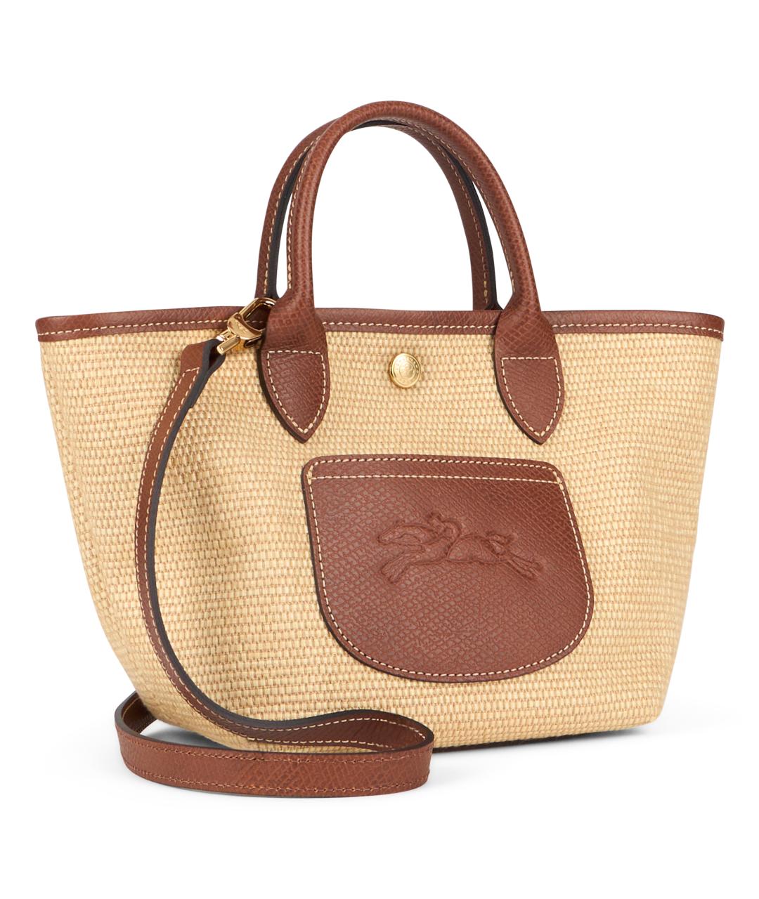 LONGCHAMP Бежевая синтетическая сумка с короткими ручками, фото 2