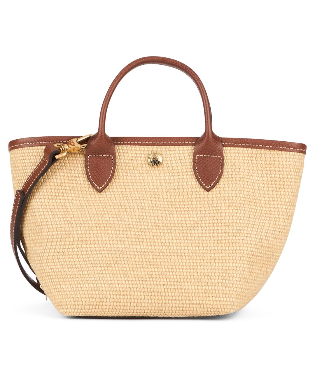 LONGCHAMP Бежевая синтетическая сумка с короткими ручками, фото 3