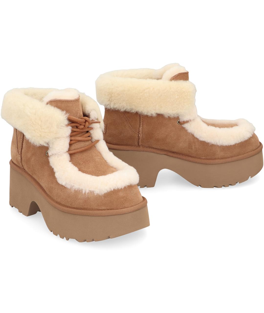 UGG AUSTRALIA Бежевые замшевые ботильоны, фото 3