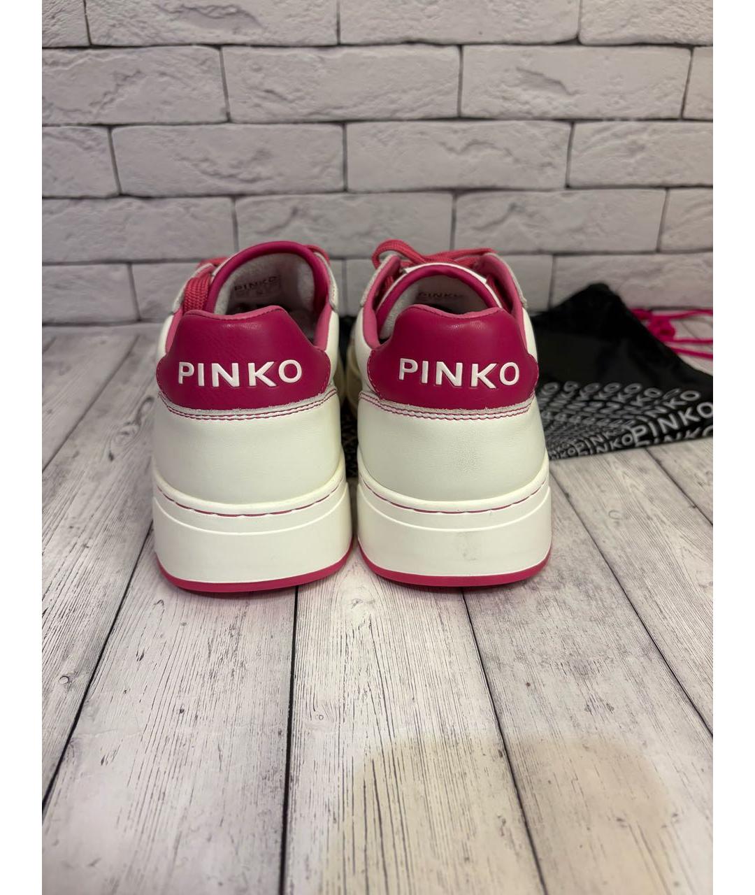 PINKO Белые кожаные кеды, фото 3