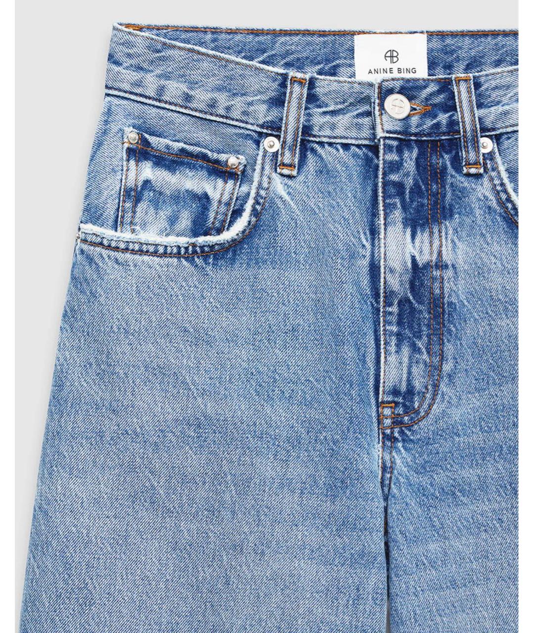 ANINE BING Синие хлопковые прямые джинсы, фото 2
