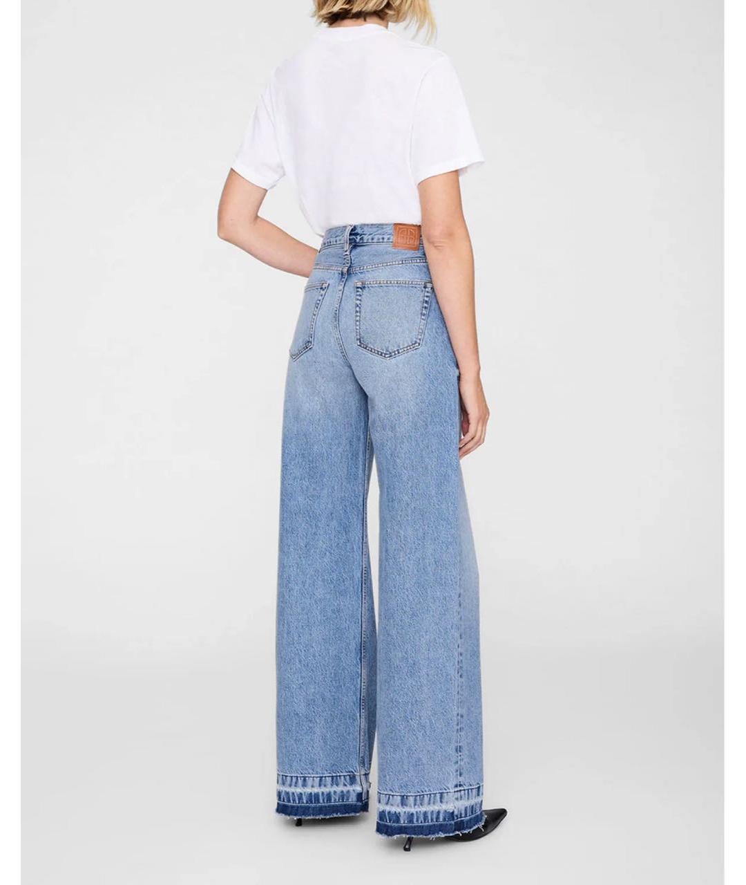 ANINE BING Синие хлопковые прямые джинсы, фото 3