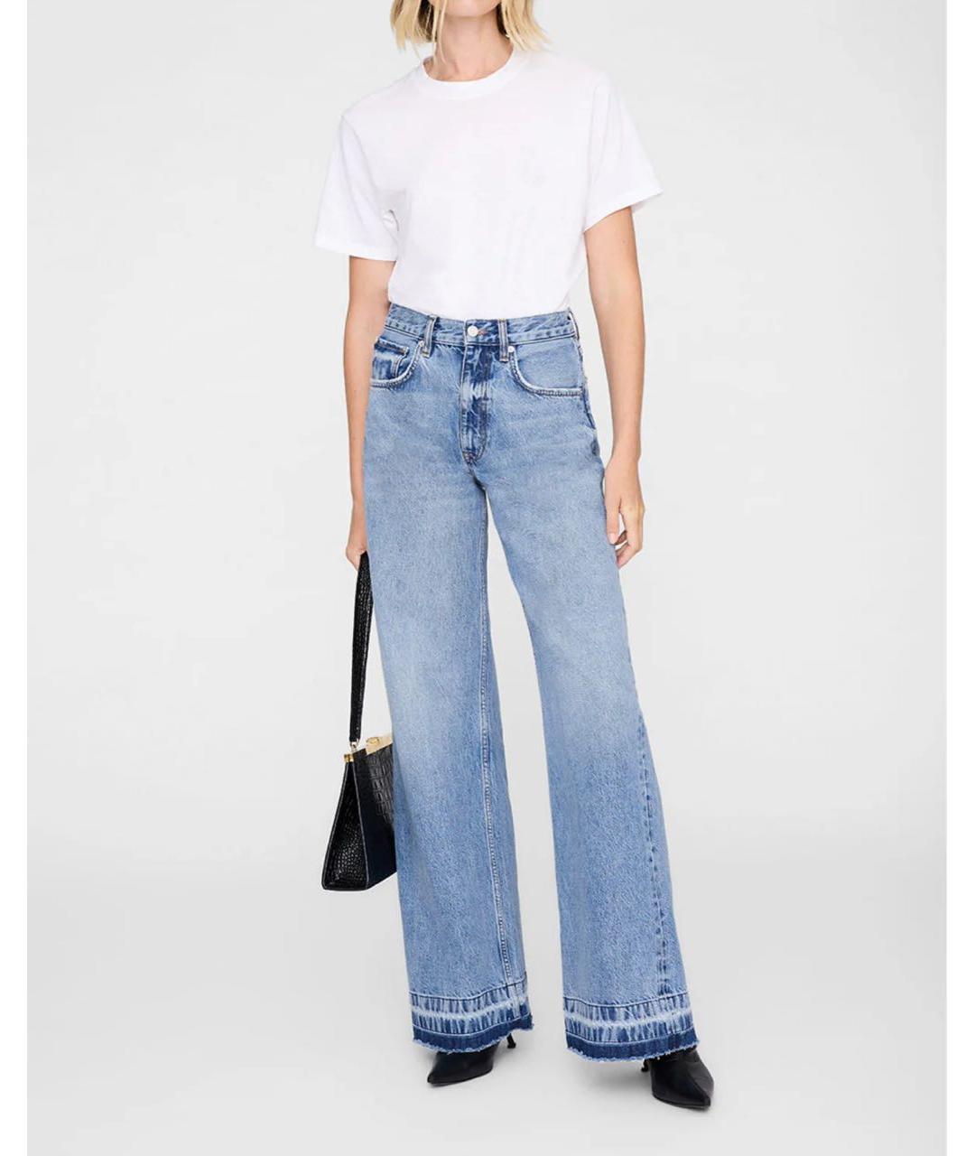 ANINE BING Синие хлопковые прямые джинсы, фото 4