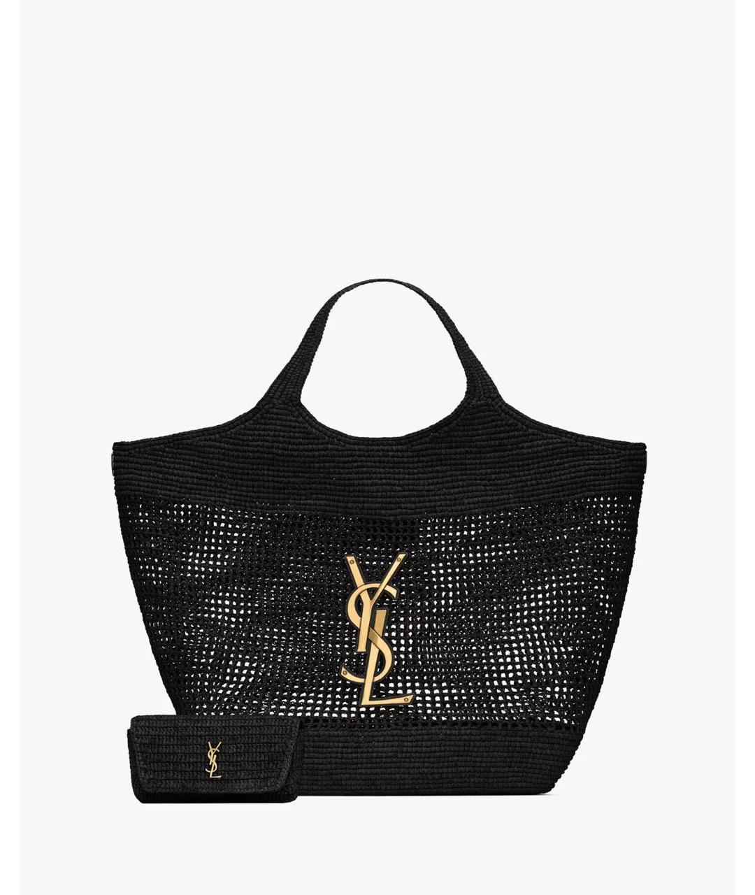 SAINT LAURENT Черная пелетеная сумка через плечо, фото 4