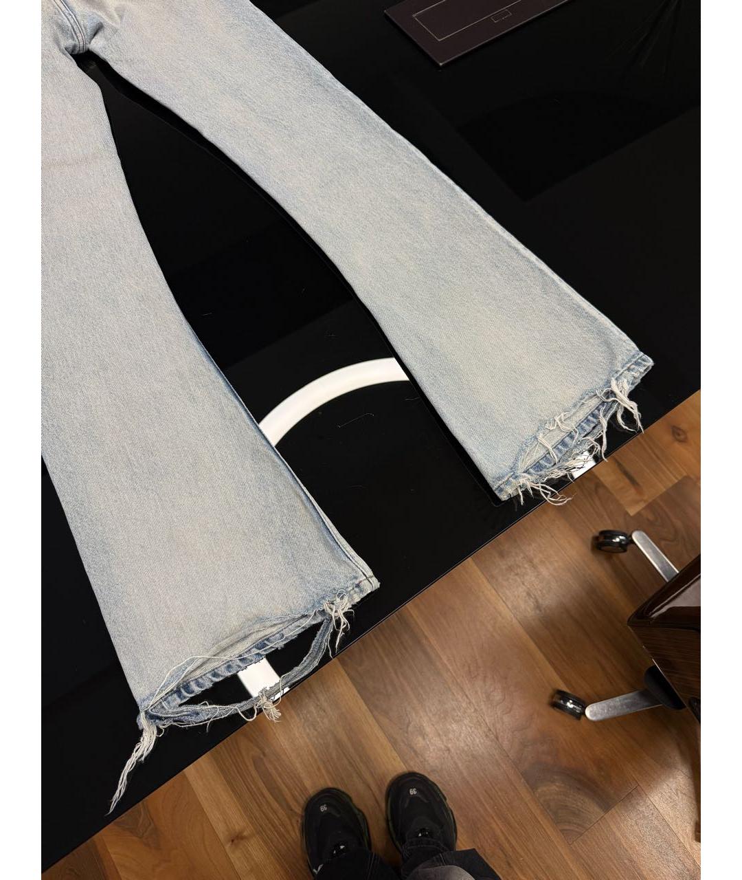 BALENCIAGA Голубые хлопковые джинсы клеш, фото 4