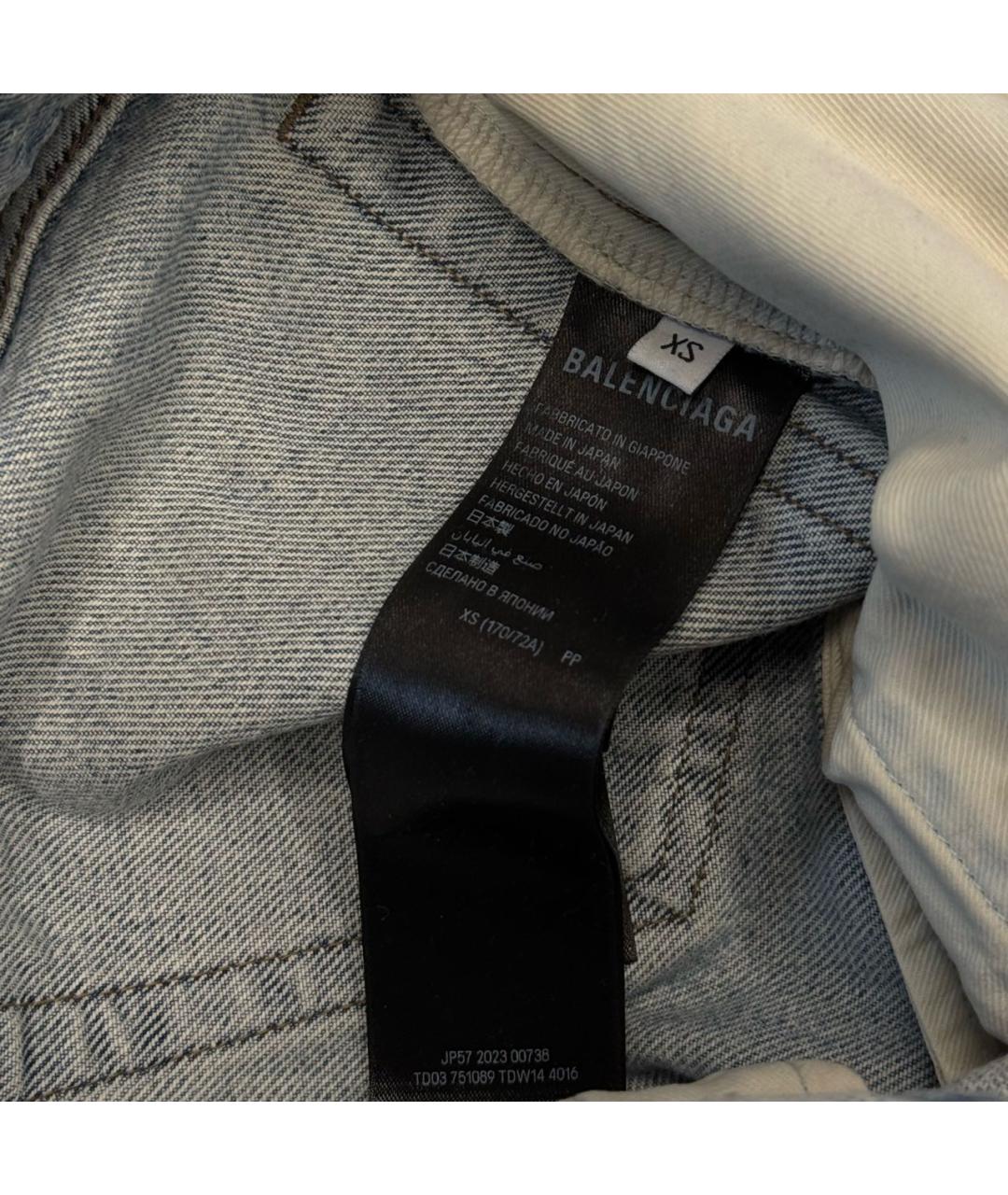 BALENCIAGA Голубые хлопковые джинсы клеш, фото 5