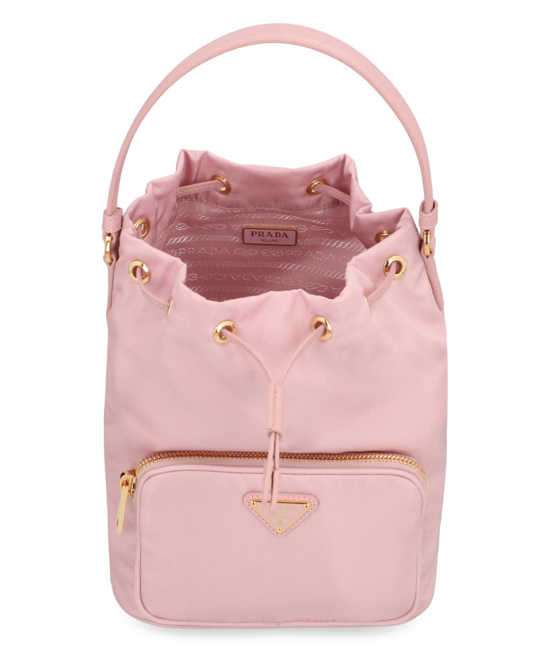 PRADA Розовая синтетическая сумка с короткими ручками, фото 5