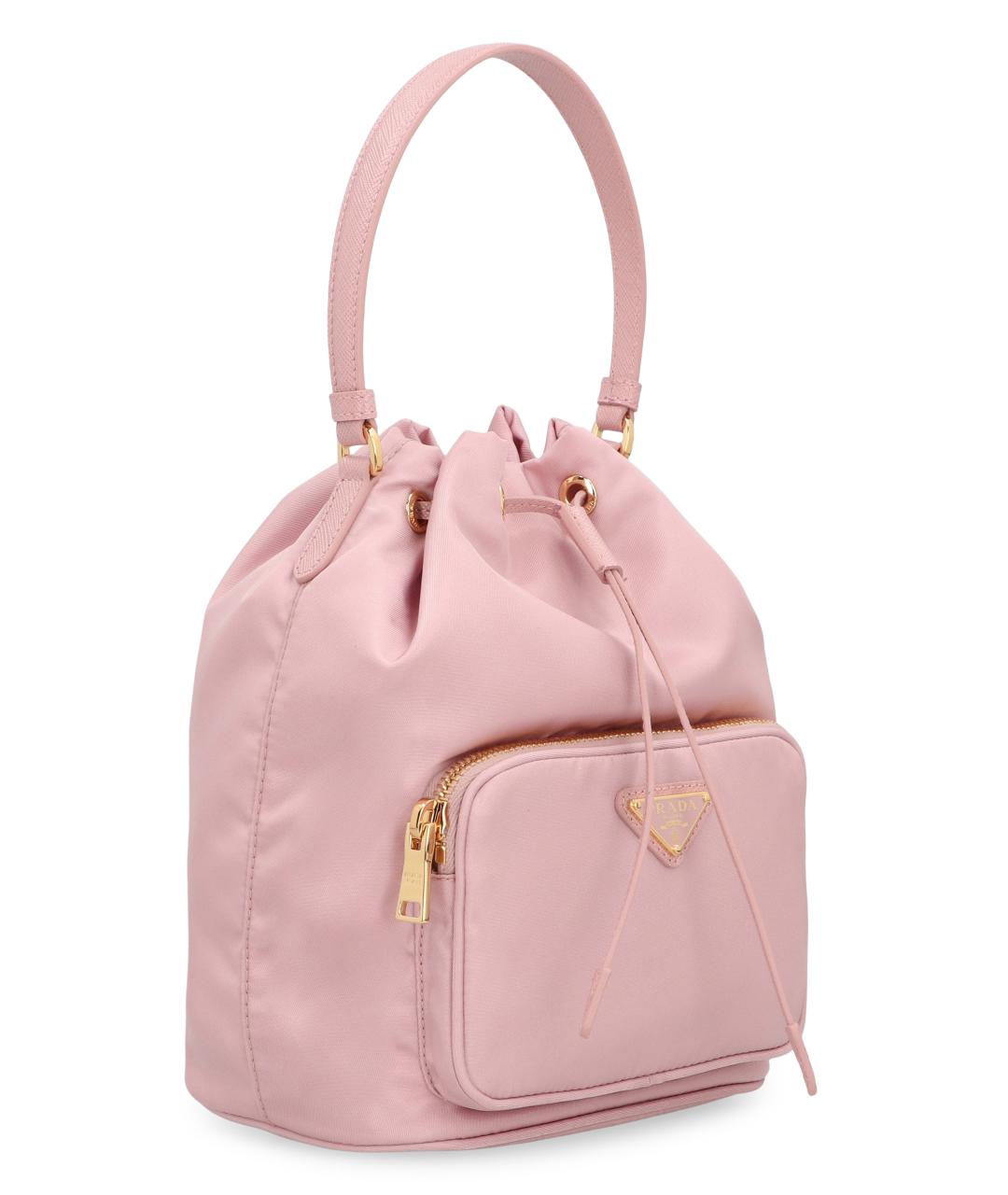 PRADA Розовая синтетическая сумка с короткими ручками, фото 2