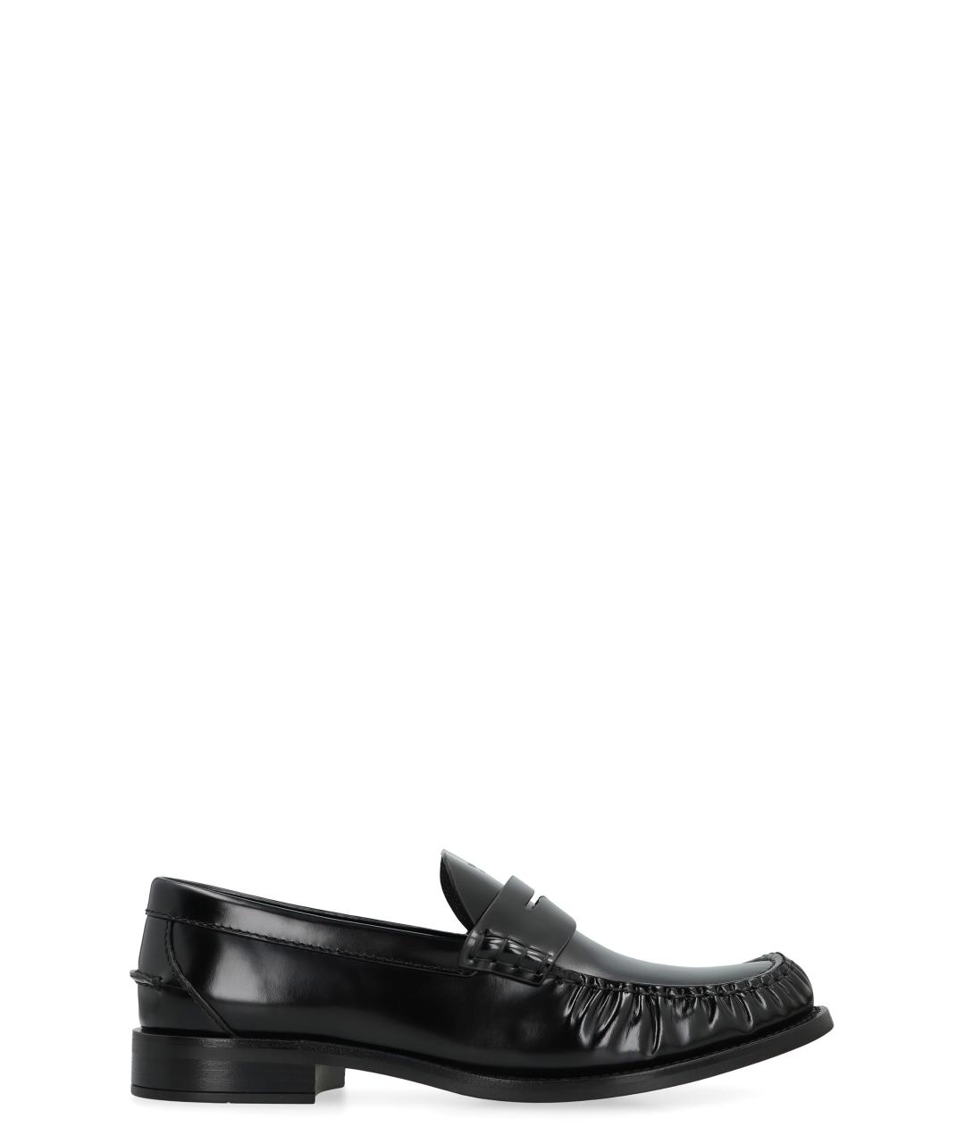 PRADA Черные кожаные лоферы, фото 1