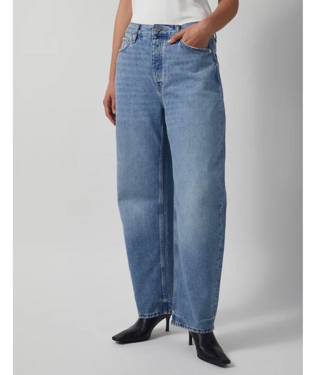 ANINE BING Синие хлопковые прямые джинсы, фото 2