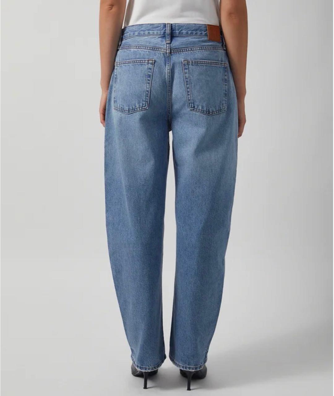 ANINE BING Синие хлопковые прямые джинсы, фото 4