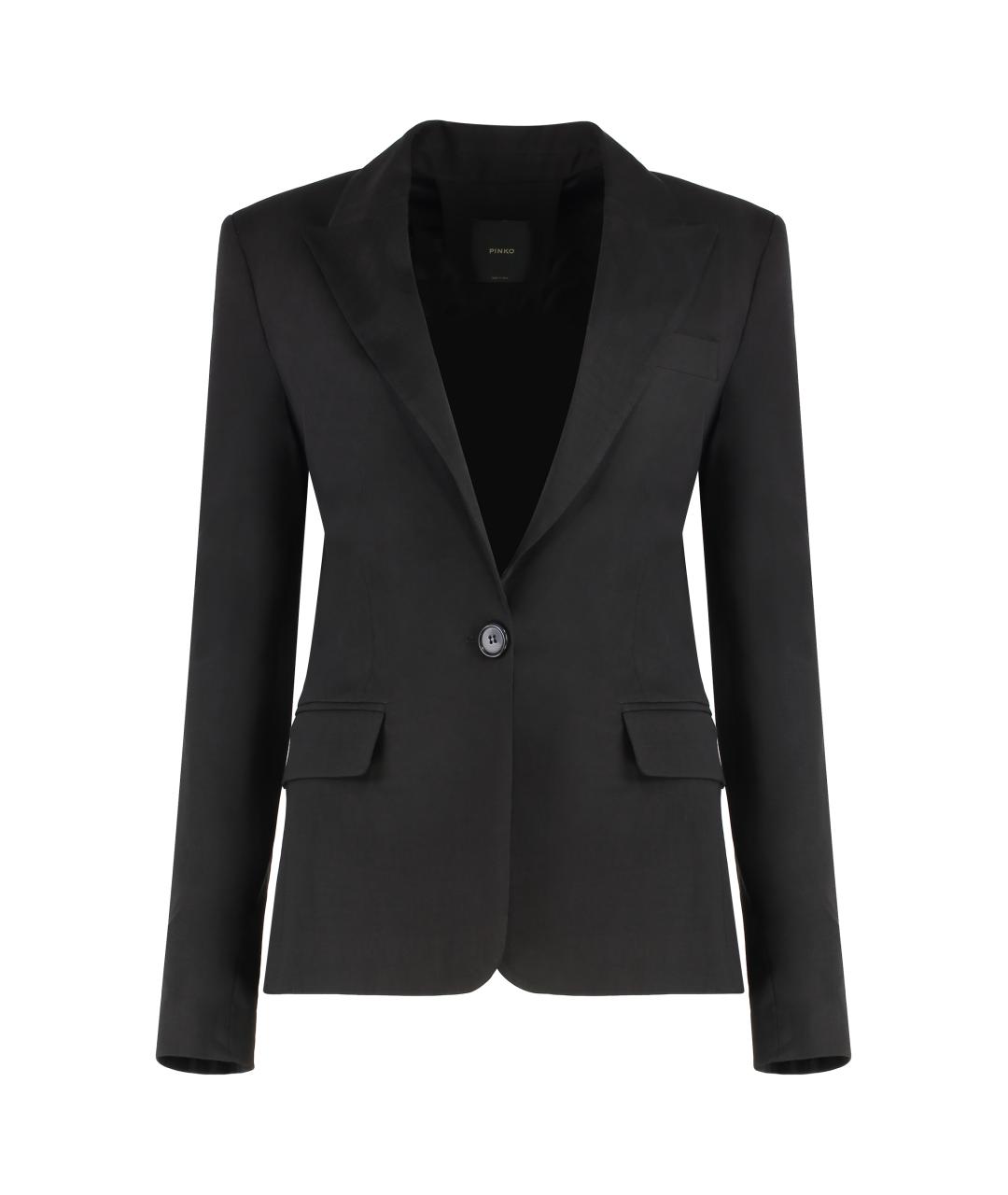 PINKO Черный льняной жакет/пиджак, фото 1