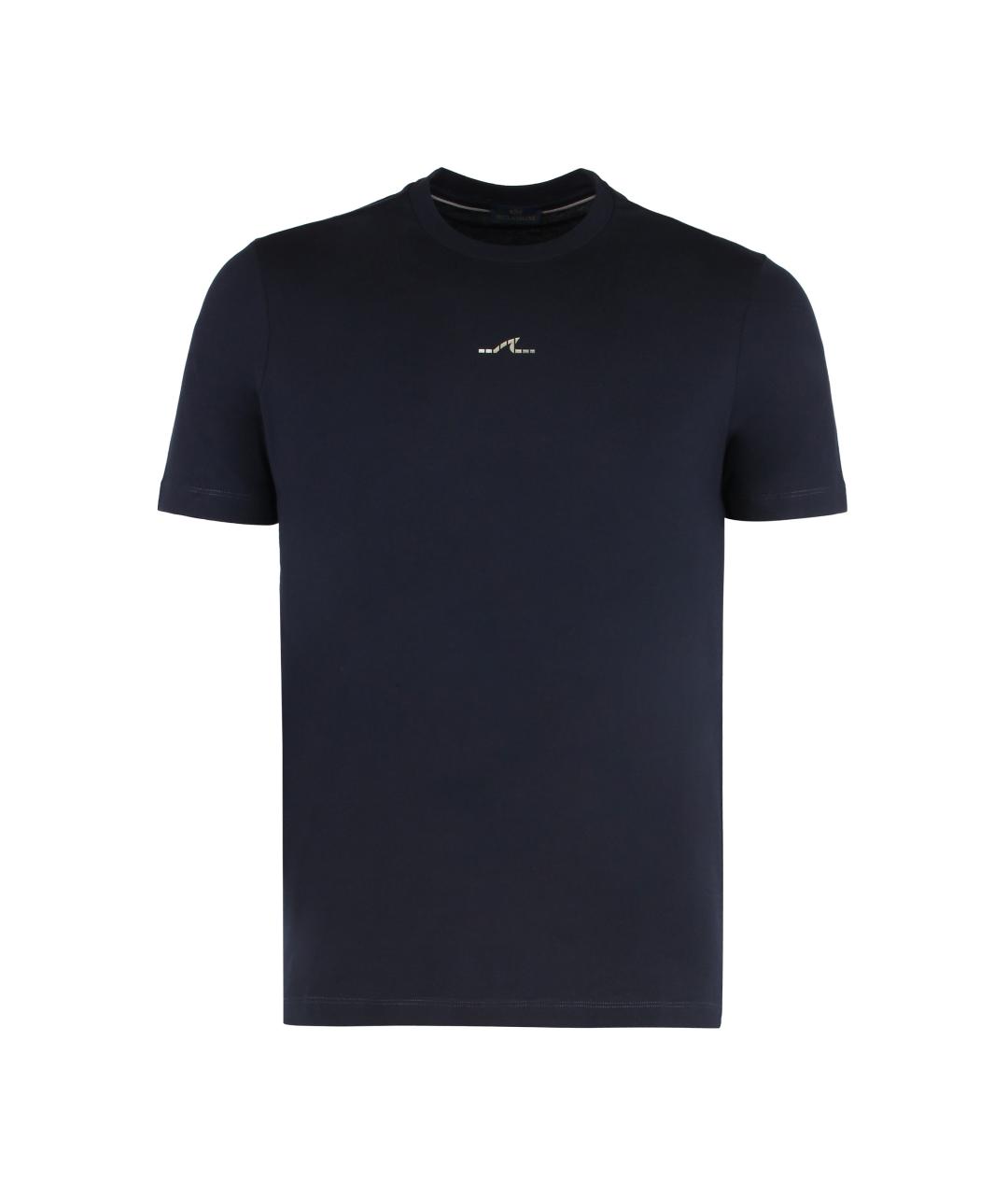 PAUL & SHARK Темно-синяя хлопковая футболка, фото 1