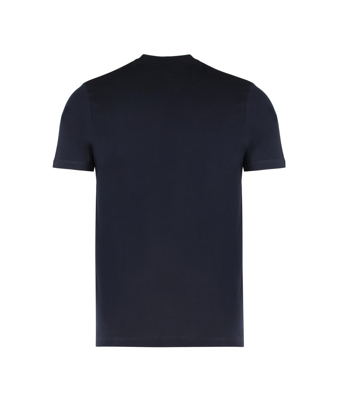 PAUL & SHARK Темно-синяя хлопковая футболка, фото 2