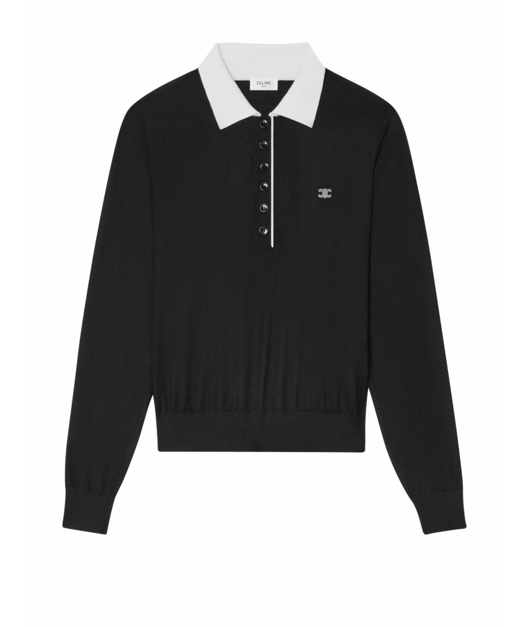 CELINE Черный кашемировый джемпер / свитер, фото 1