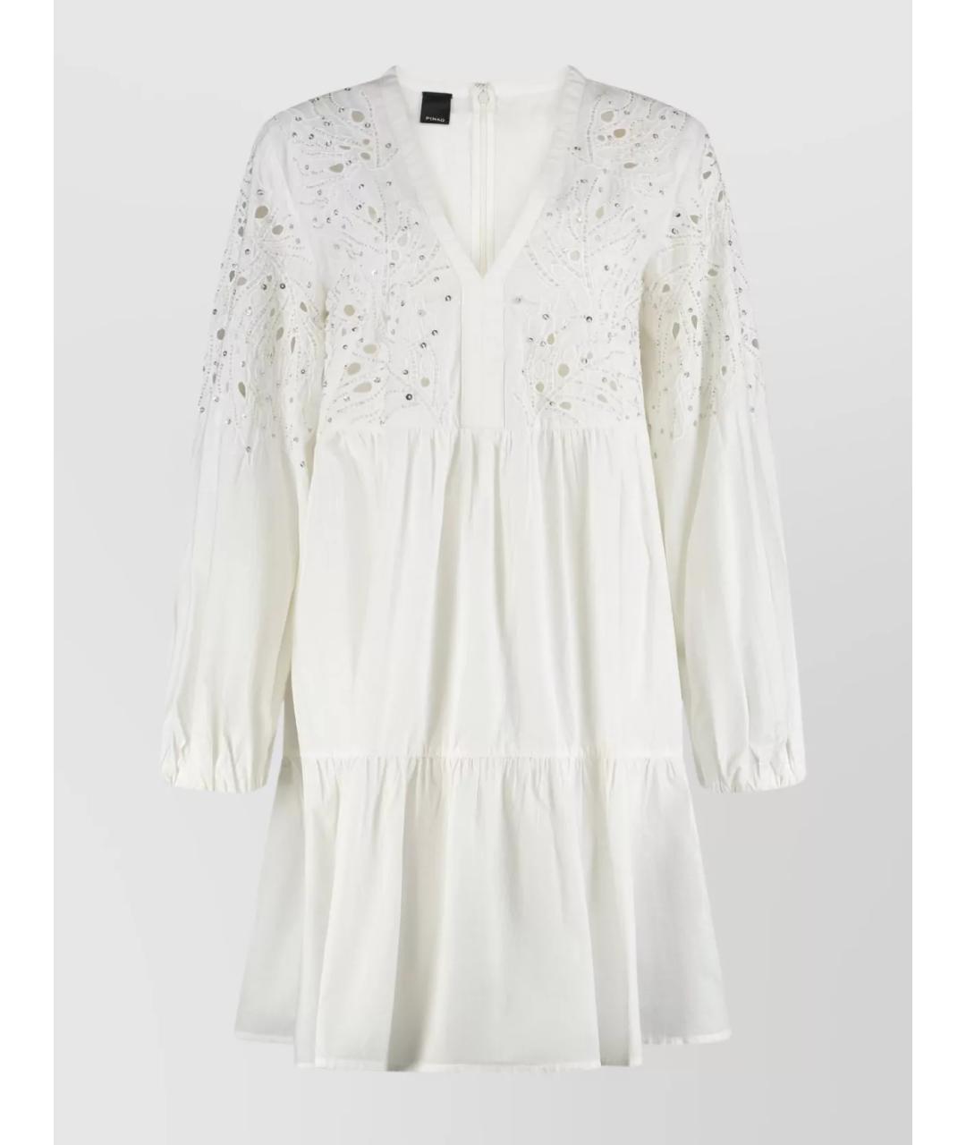 PINKO Белое хлопковое повседневное платье, фото 3