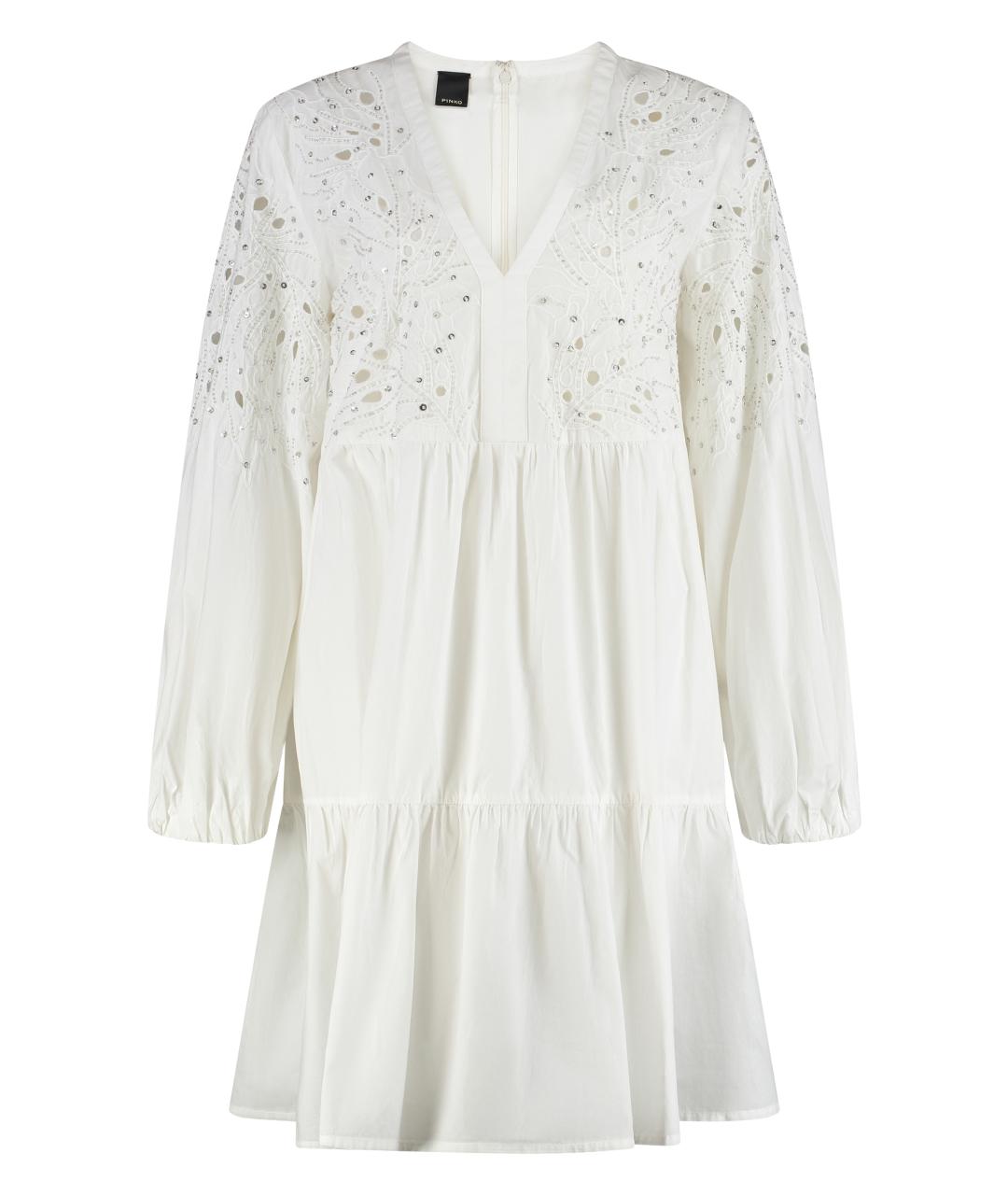 PINKO Белое хлопковое повседневное платье, фото 1