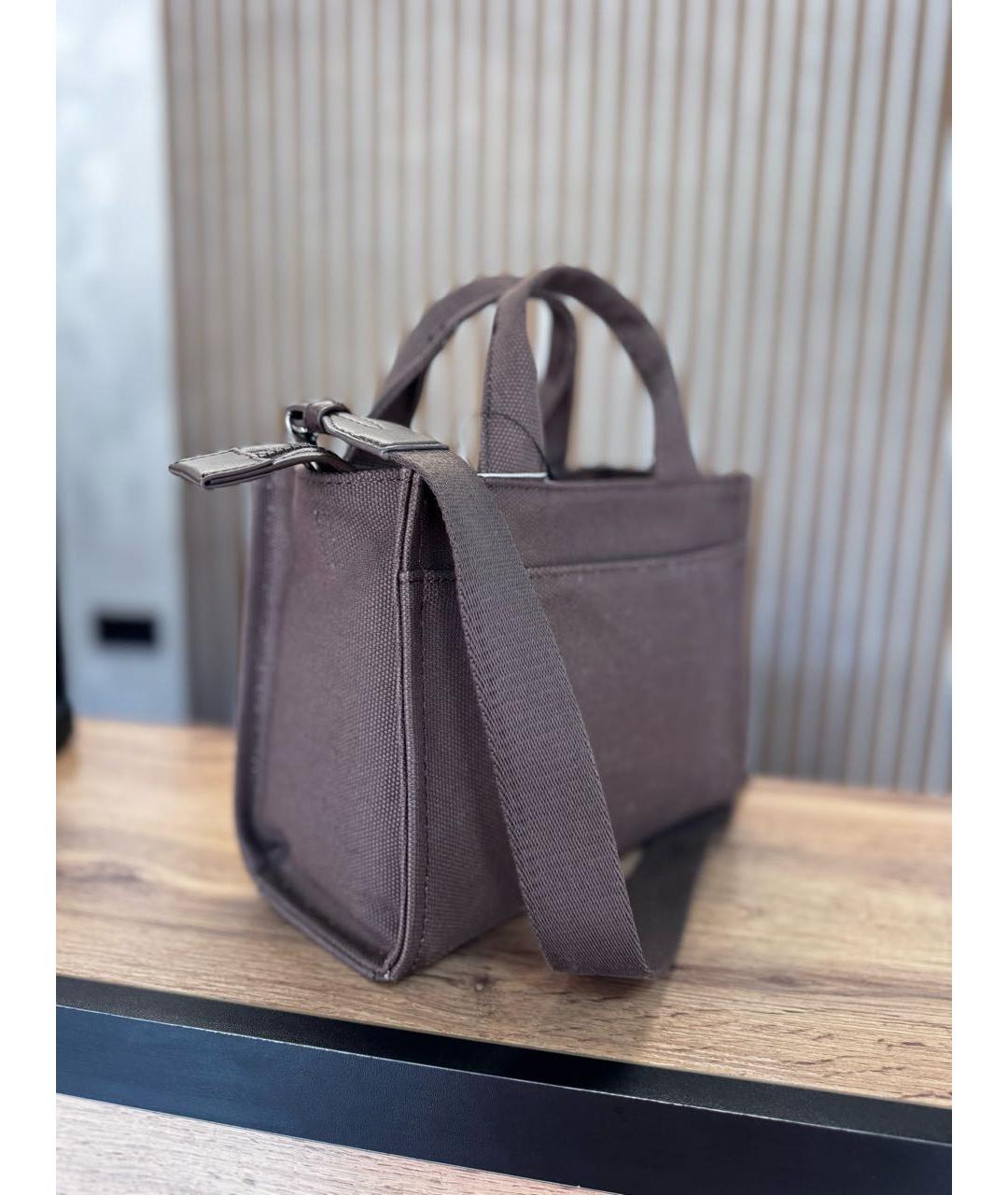 DKNY Коричневая тканевая сумка тоут, фото 2