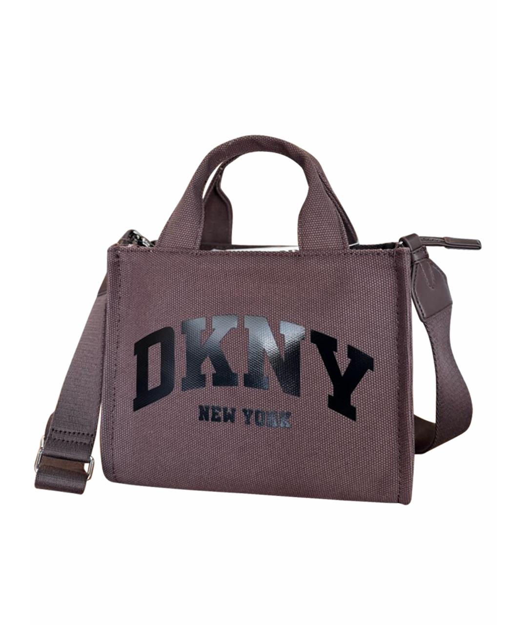 DKNY Коричневая тканевая сумка тоут, фото 1