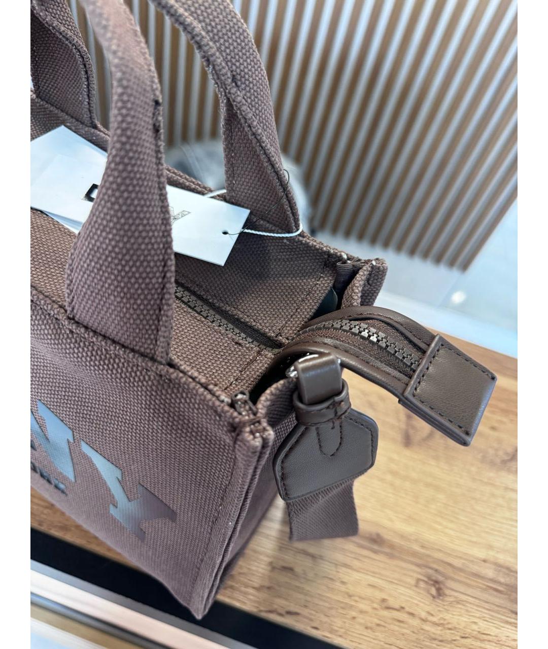 DKNY Коричневая тканевая сумка тоут, фото 4