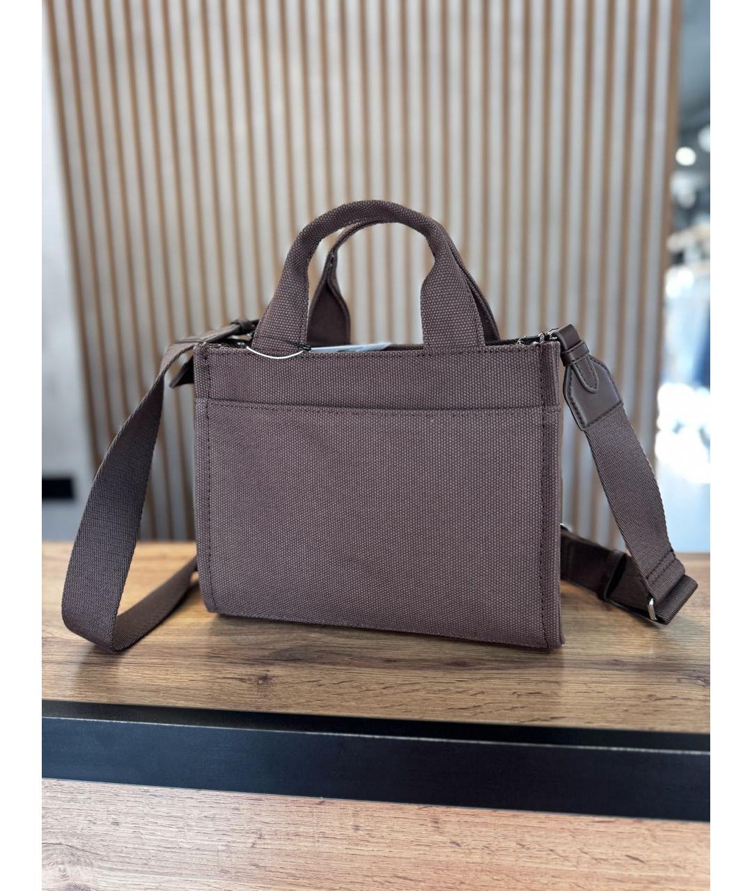 DKNY Коричневая тканевая сумка тоут, фото 3