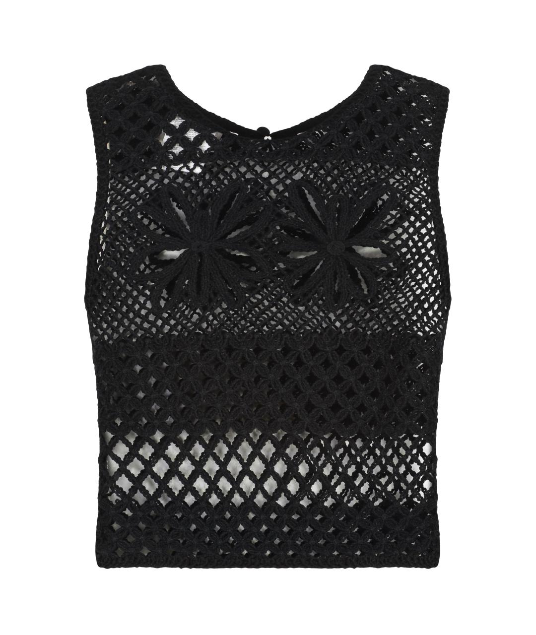 PINKO Черная вискозная майка, фото 1