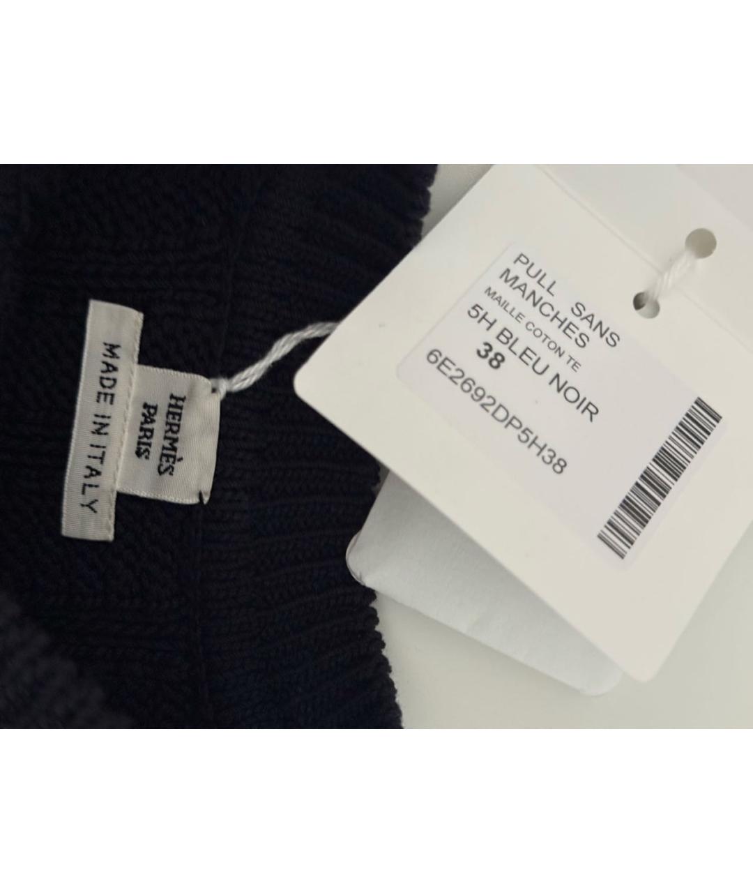 HERMES Черная хлопковая майка, фото 3