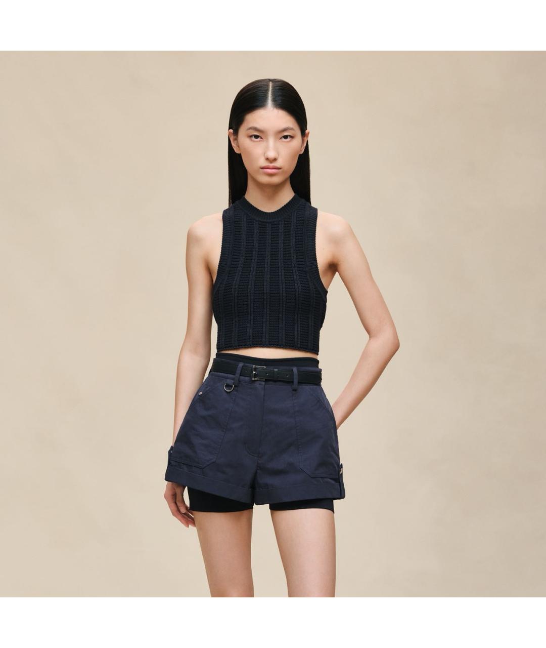 HERMES Черная хлопковая майка, фото 6