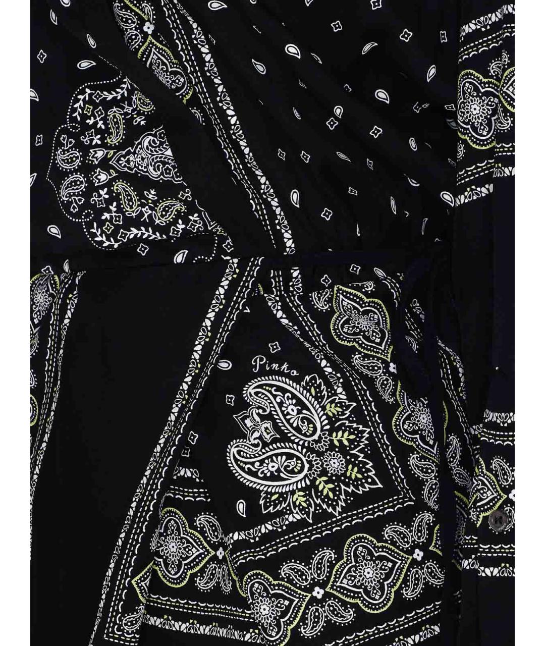 PINKO Черное вискозное повседневное платье, фото 3