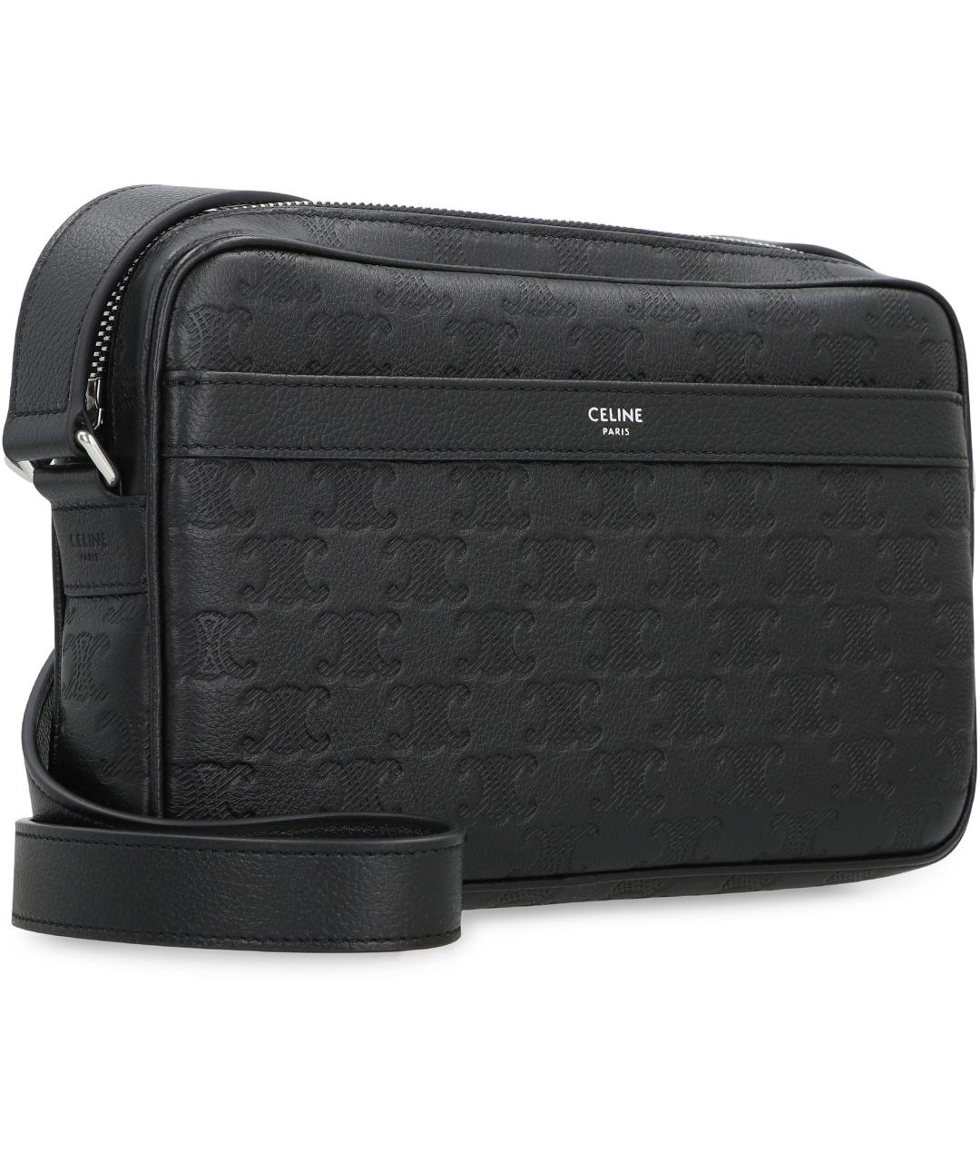 CELINE Черная кожаная сумка на плечо, фото 3