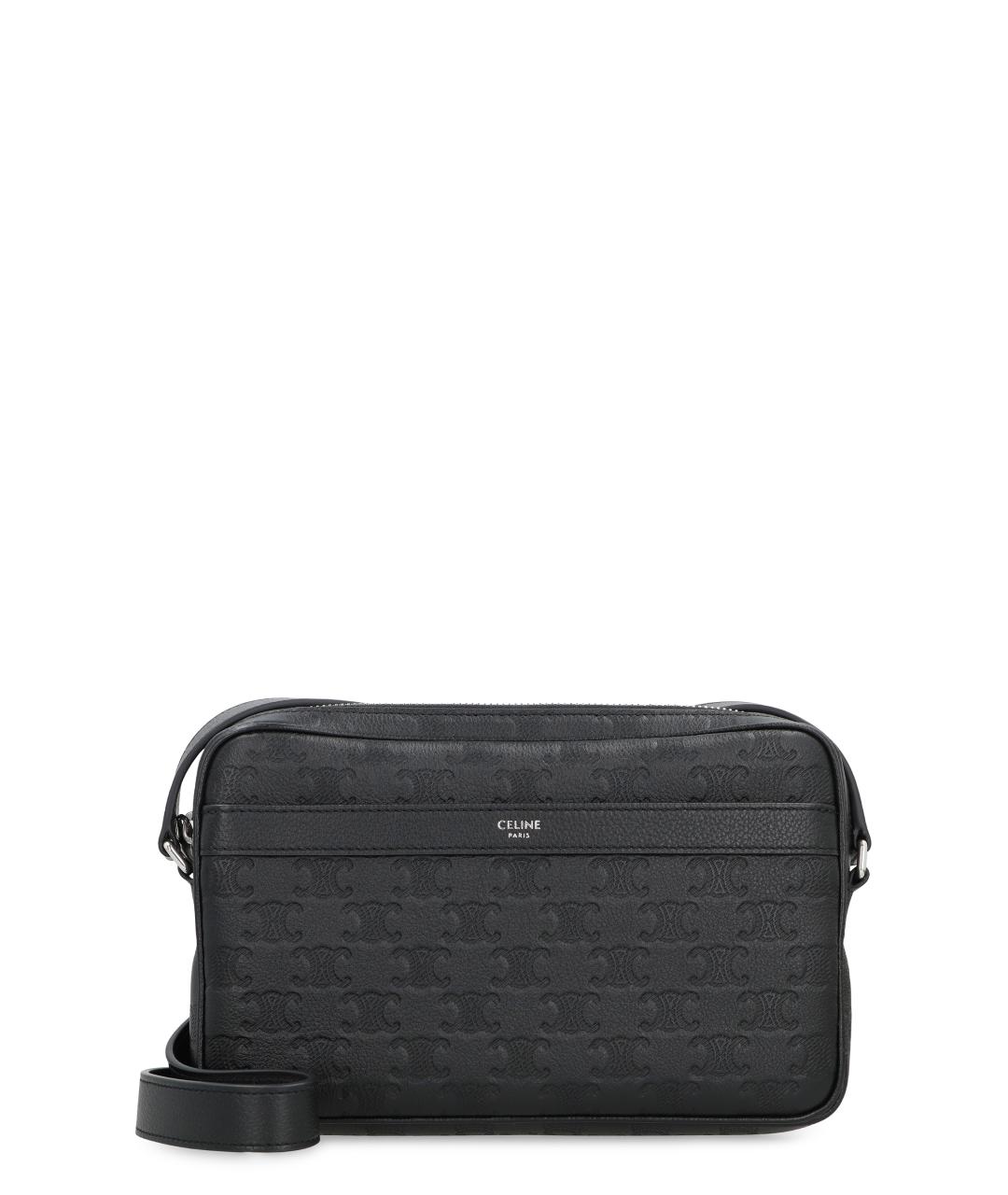 CELINE Черная кожаная сумка на плечо, фото 1