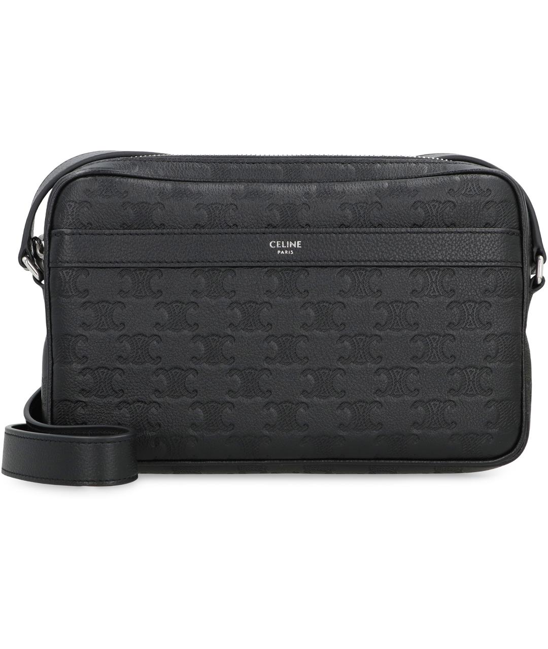 CELINE Черная кожаная сумка на плечо, фото 2