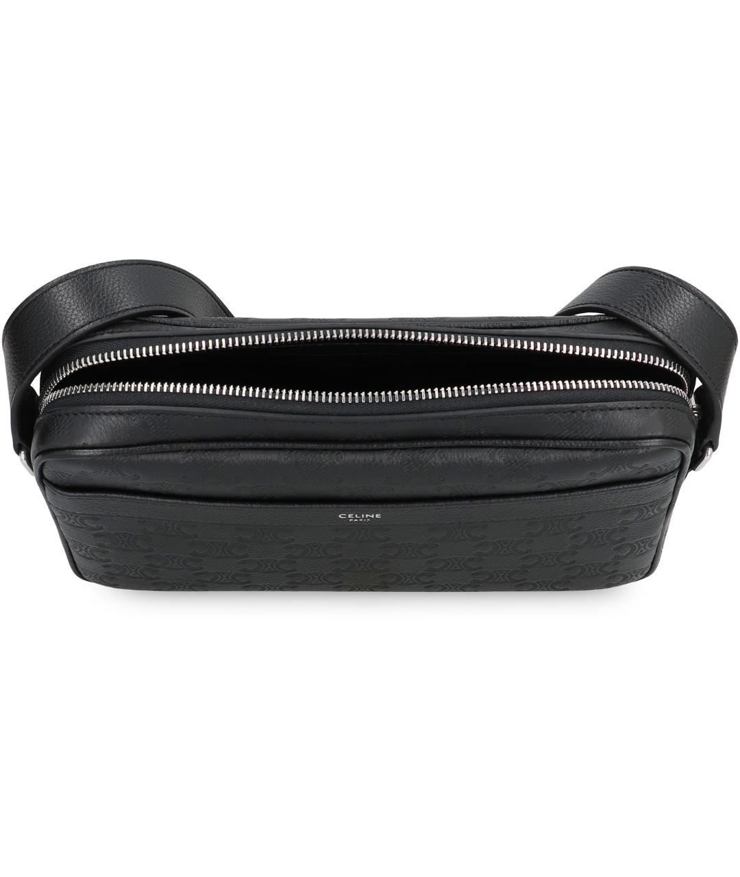 CELINE Черная кожаная сумка на плечо, фото 6