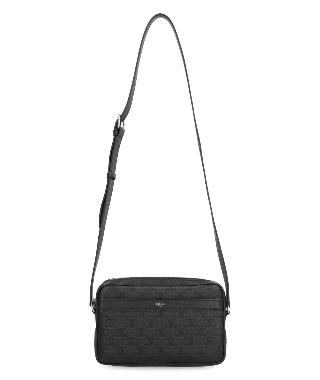 CELINE Черная кожаная сумка на плечо, фото 5