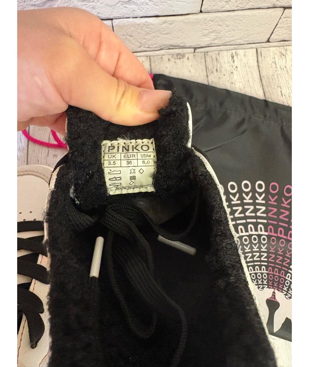 PINKO Белые кожаные кеды, фото 4