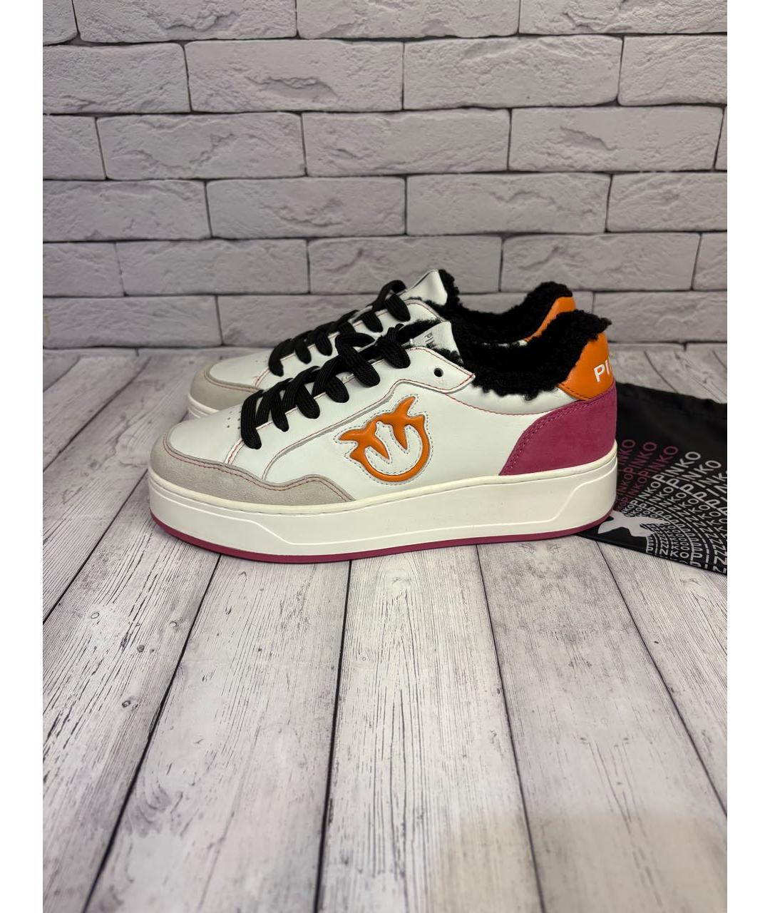 PINKO Белые кожаные кеды, фото 9