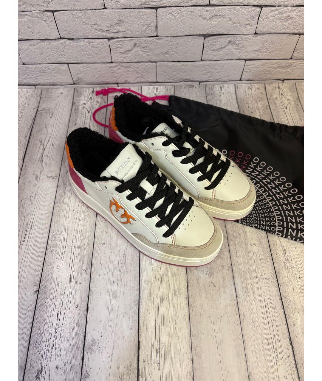 PINKO Белые кожаные кеды, фото 2