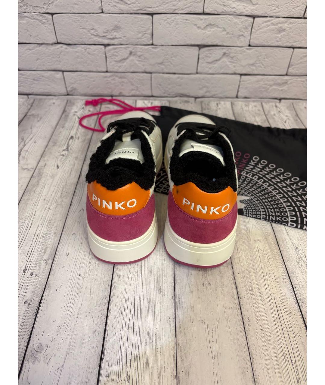 PINKO Белые кожаные кеды, фото 3