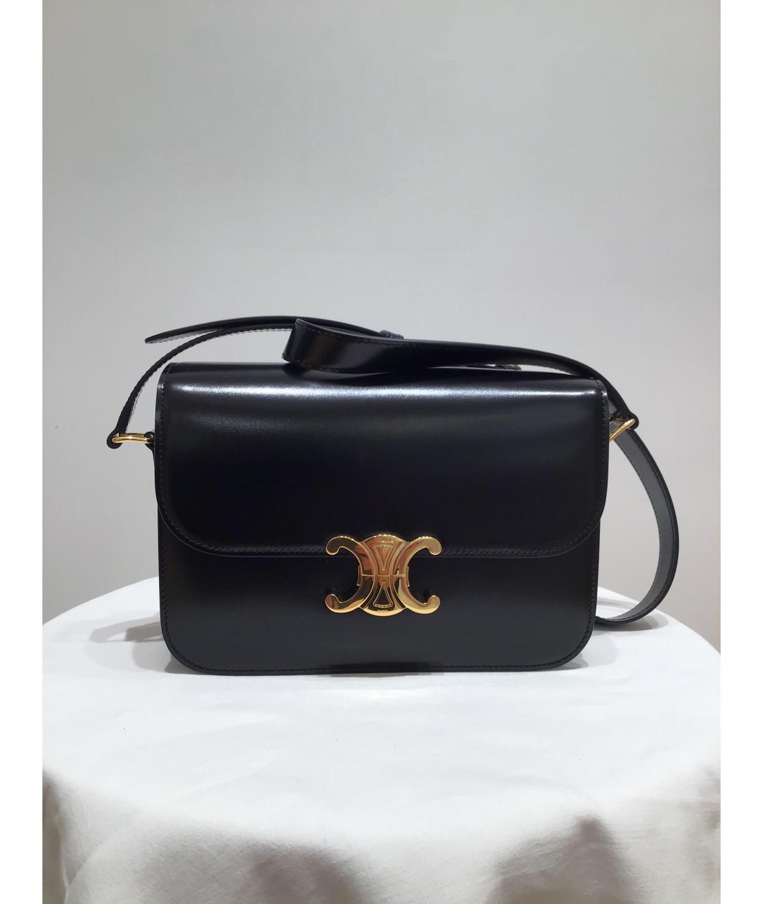 CELINE Черная кожаная сумка через плечо, фото 3
