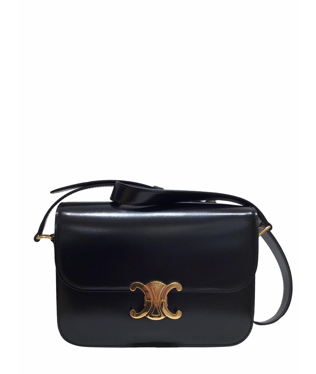 CELINE Черная кожаная сумка через плечо, фото 1