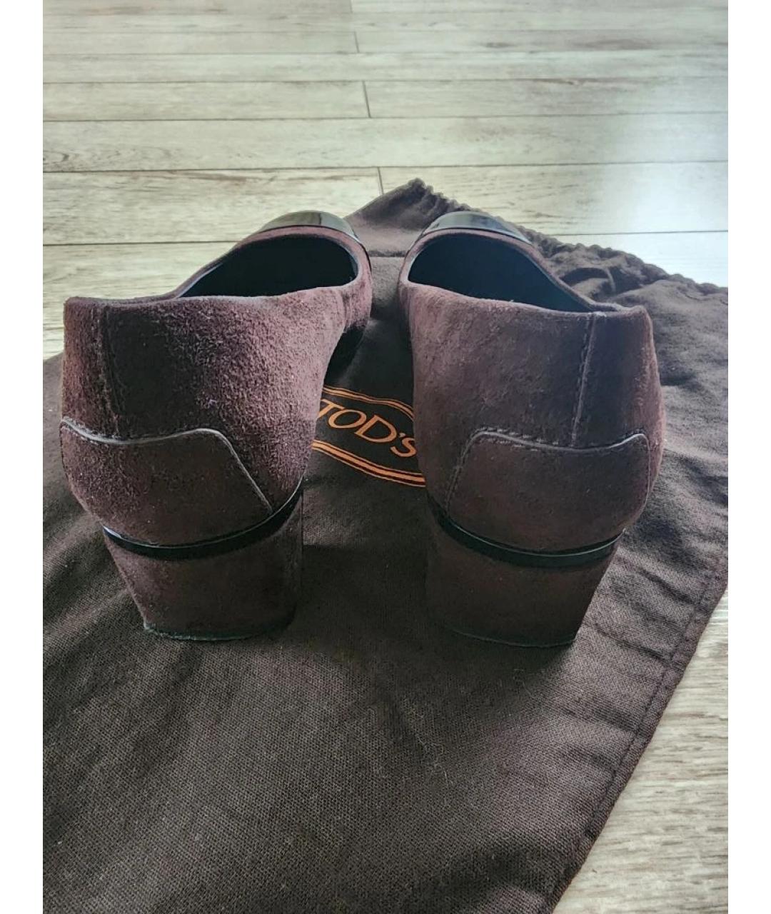 TOD'S Коричневые кожаные туфли, фото 3