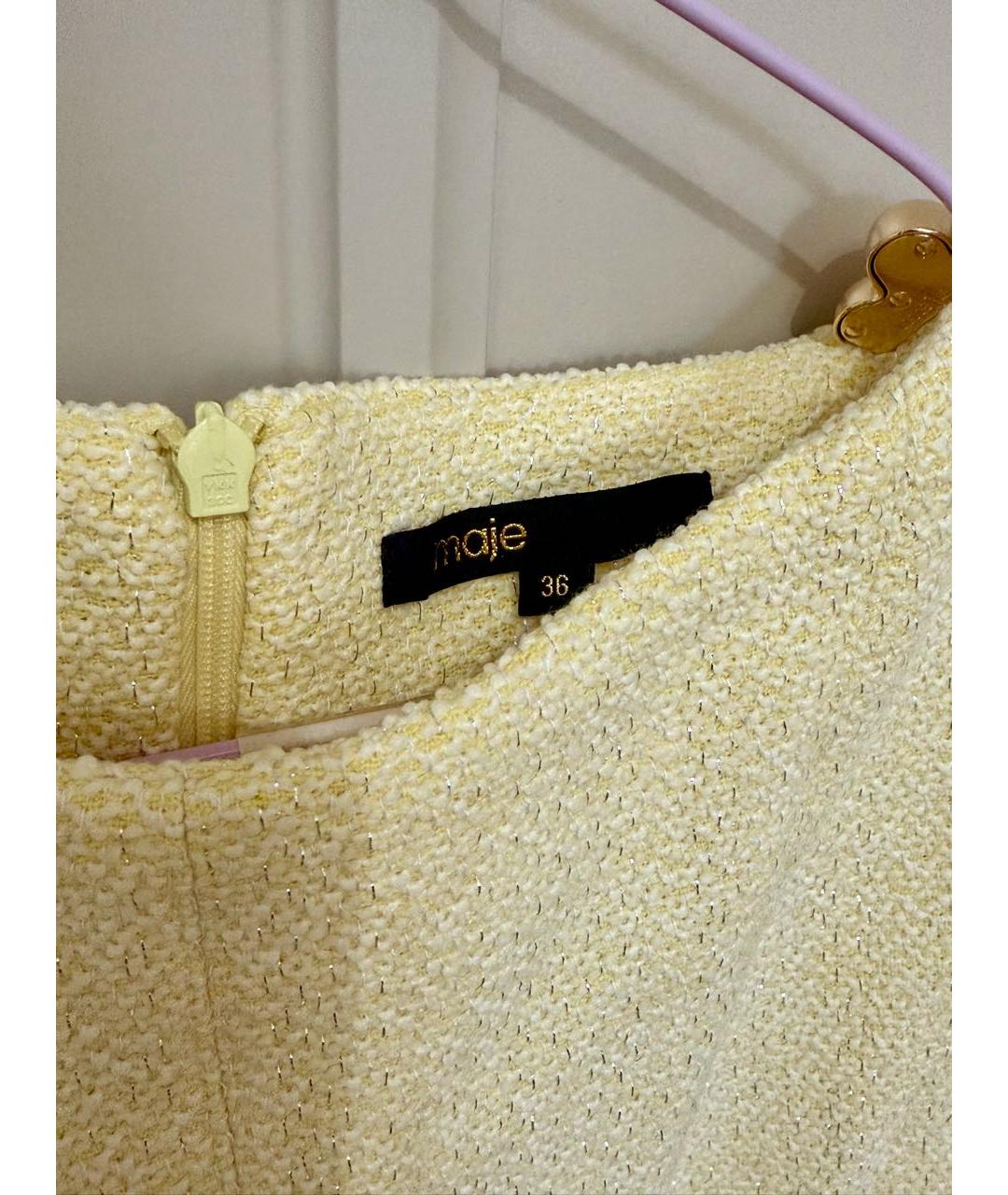 MAJE Золотое коктейльное платье, фото 5