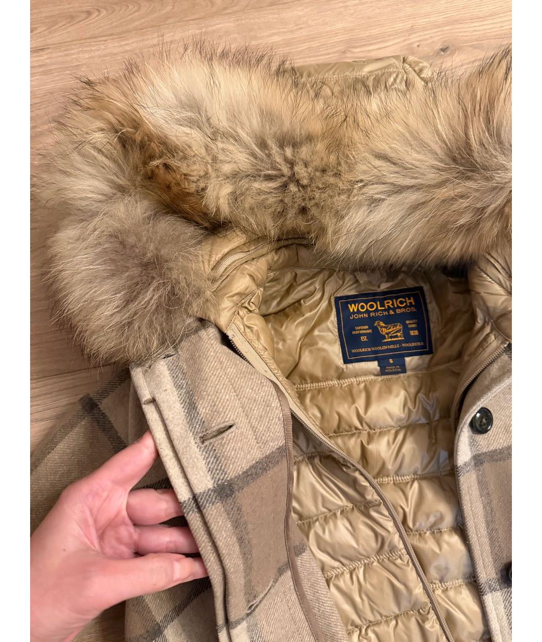 WOOLRICH Бежевое пальто, фото 4