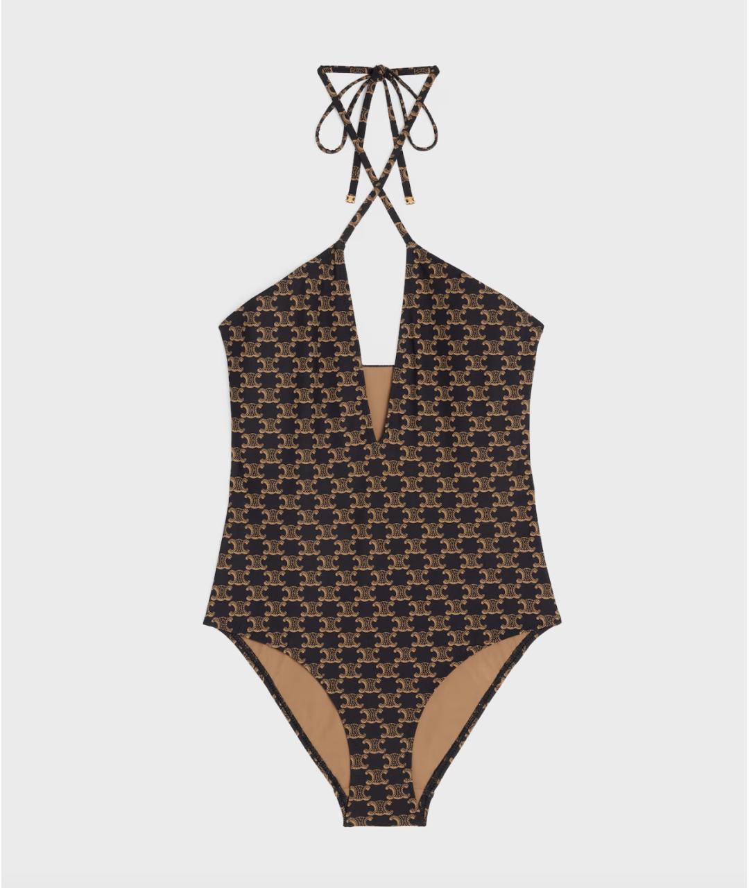 CELINE Коричневый полиамидовый купальник, фото 3