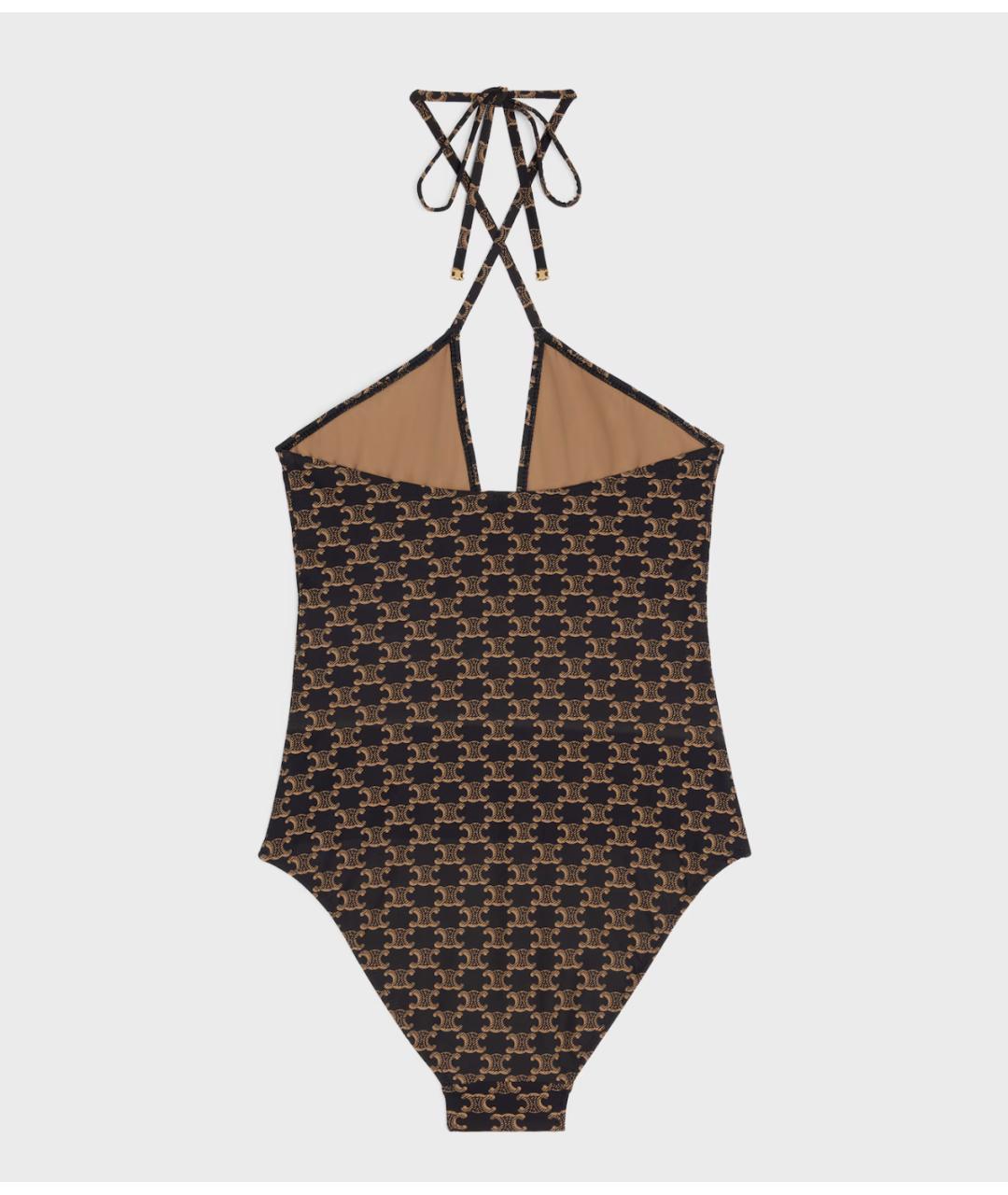 CELINE Коричневый полиамидовый купальник, фото 2