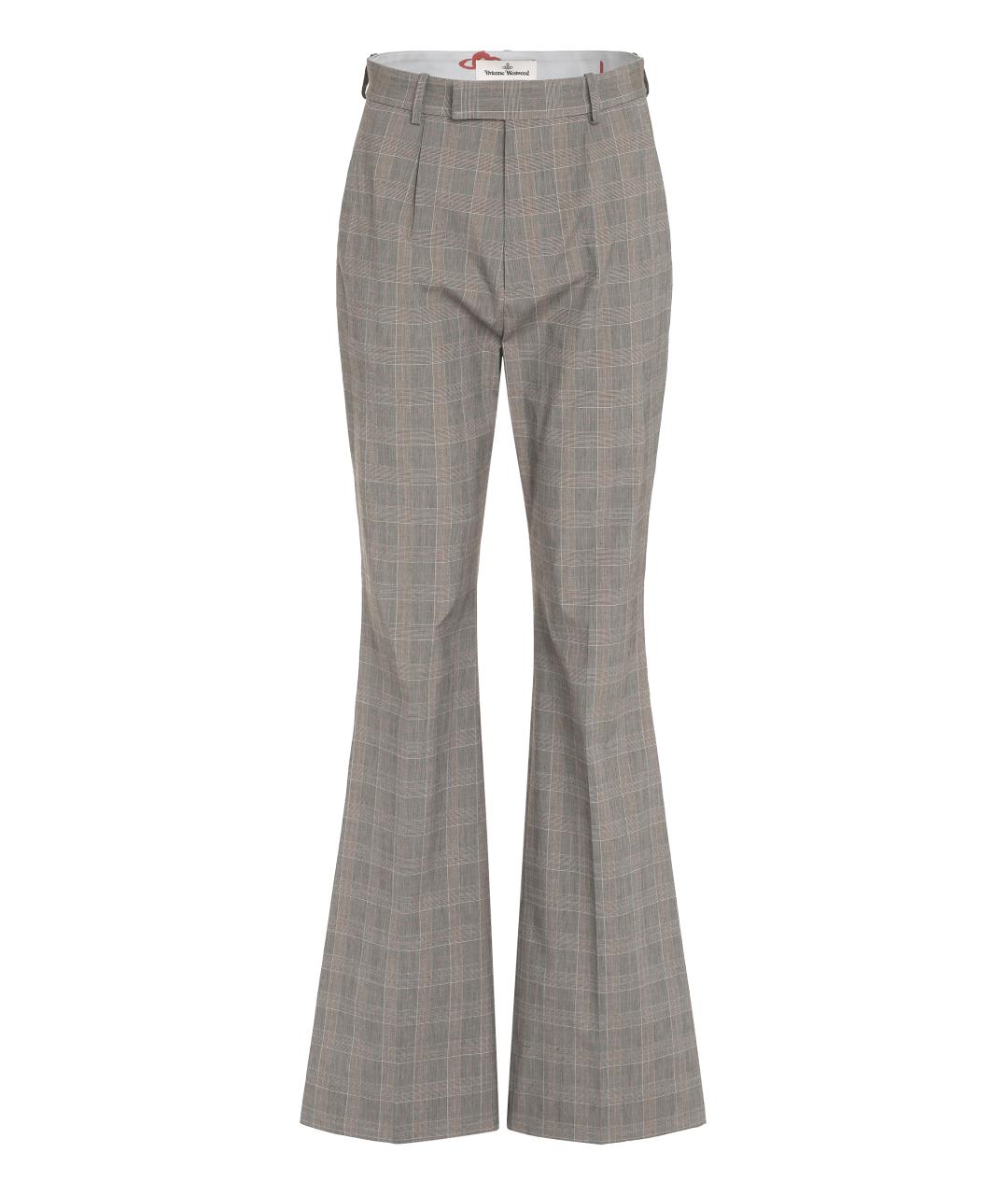 VIVIENNE WESTWOOD Серые хлопковые прямые брюки, фото 1