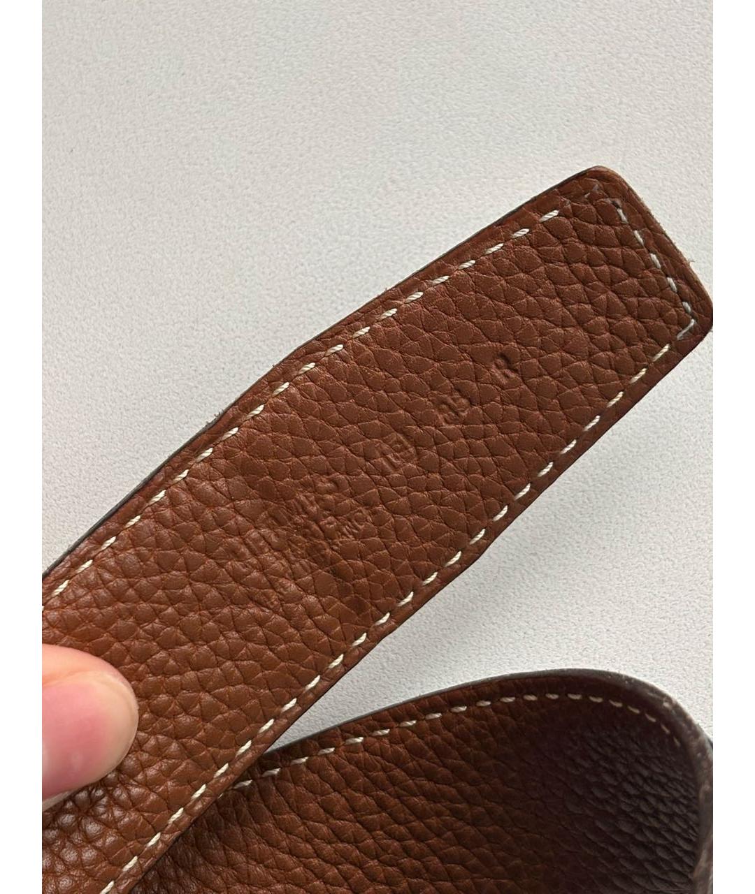 HERMES Черный кожаный ремень, фото 3