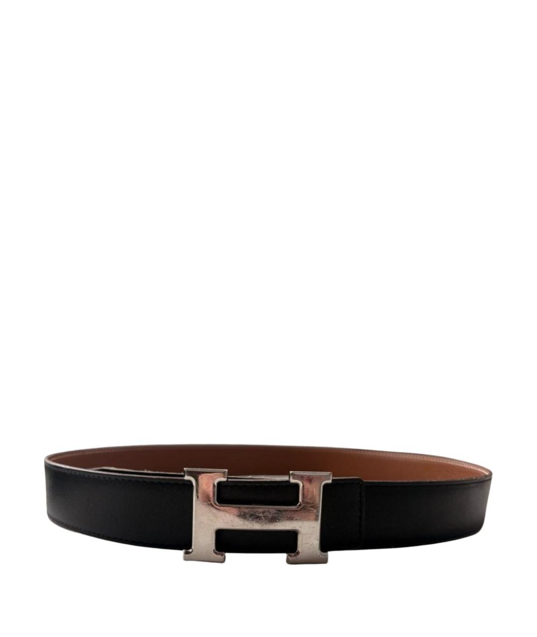 HERMES Черный кожаный ремень, фото 8