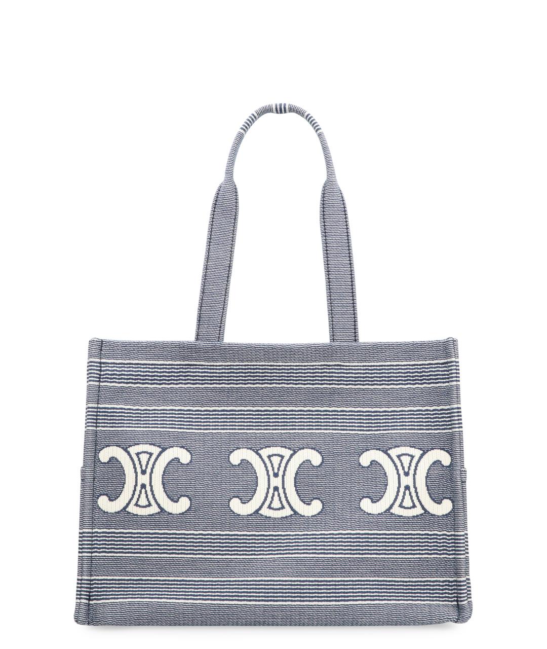 CELINE Синяя хлопковая сумка тоут, фото 1